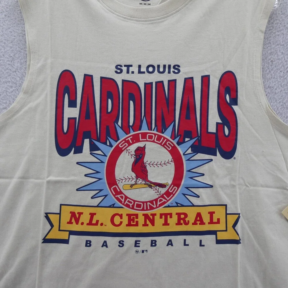 St Louis Cardinals Tank Top Men Medium Relaxed Beige '47 Brand 100% Cotton Shirt